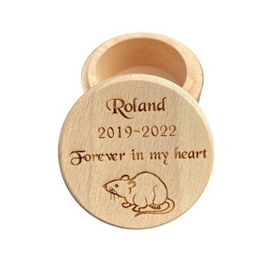Rat Pet Memorial Box Urn | Pine Wood Keepsake for Fur or Ashes