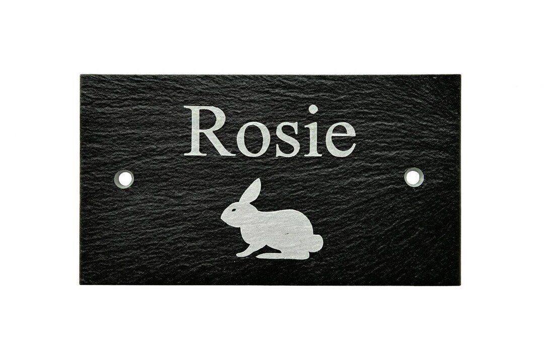 Name Sign For Rabbit Custom Rabbit Hutch Name Door Sign – Personalised Engraved Bunny Plaque ...