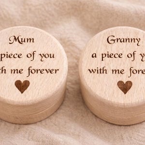 Lock of Hair Ashes Keepsake Box, Memorial Wooden Trinket Memory Box for Mum Dad Nan Grandad