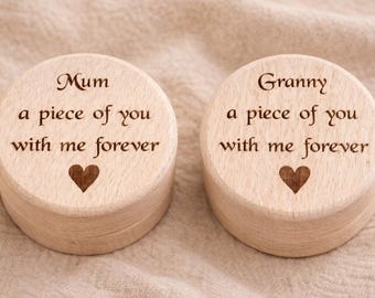 Lock of Hair Asche Erinnerungsbox, Erinnerungsbox aus Holz für Mum Dad Nan Grandad