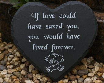 Baby Loss Memorial Engraved Teddy Bear Grave Marker Plaque Remembrance Gift for a Child