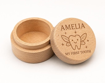 Personalized My First Tooth Fairy Box | Engraved First Keepsake Box with Custom Name