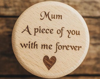 Small Wooden Urn Memorial Ashes Hair Keepsake Memory Trinket Box