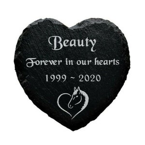 Horse Pet Stone Memorial Personalised Engraved Slate Heart Grave Marker Headstone Plaque for a Pony or Horse