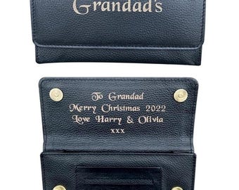 Personalized Leather Tobacco Pouch, Engraved Genuine Leather Custom Wallet, Anniversary Gift For Him, Men, Dad, Father, Husband, Boyfriend