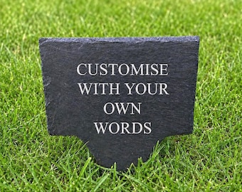 Personalised Engraved Stake Plaque, Rustic Stake Sign, Any Custom Message Outdoor / Indoor Waterproof Garden Spike