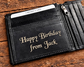 Personalized Genuine Leather Trifold Wallet, RFID Blocking with Engraved Name and Coin Pocket
