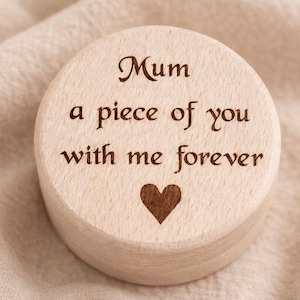 Personalisierte gravierte kleine Asche Box - Haar oder Asche Andenken - Mini Holz-Gedächtnis-Box für Haustiere oder menschliche Urne - Gedenkgeschenk UK