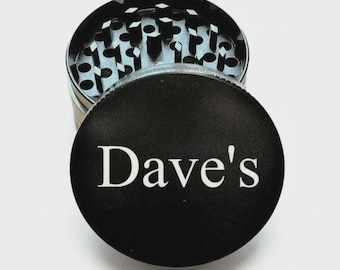 custom tobacco grinder Custom Logo Herb Grinder: Black Anodized Metal, Full Color Print