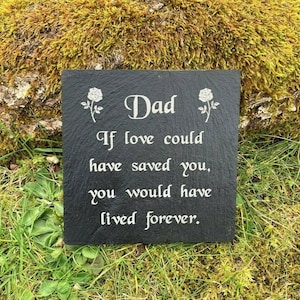 Personalised Engraved Square Stone Slate Memorial Headstone Grave Marker Plaque
