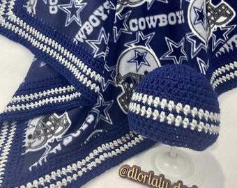 Dallas Cowboys Baby Blanket, Football blanket, Newborn Sports Crochet, Baby Shower Gift, Dallas Sprinkle Baby Gift