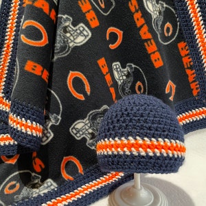 Chicago Bears baby blanket, Chicago football baby shower gift, Chicago football fan