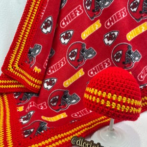 Kansas City Chiefs baby blanket, football baby shower gift, Chiefs football fan, KC Chiefs blanket