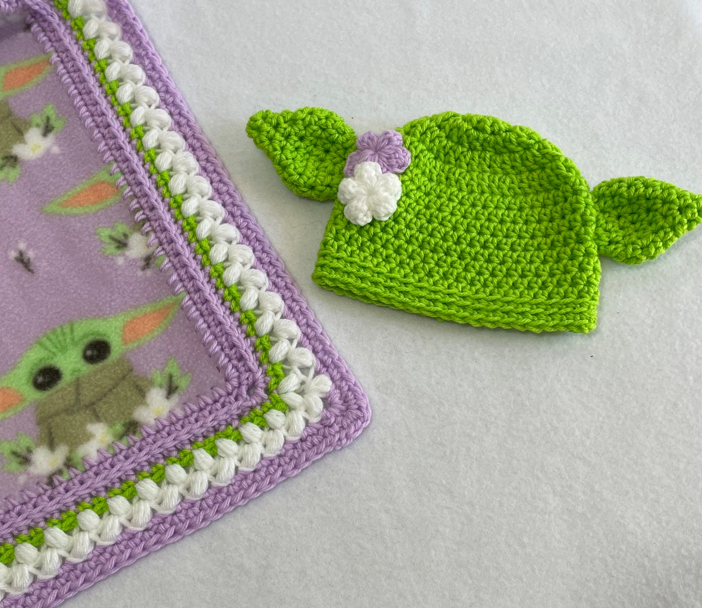 Baby Yoda Blanket for Baby Girl With Yoda Hat, Mandalorian, Star Wars ...