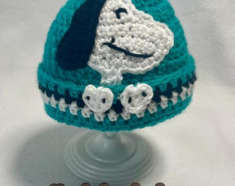 Snoopy beanie, Peanuts friend, choice of size, Made to Order