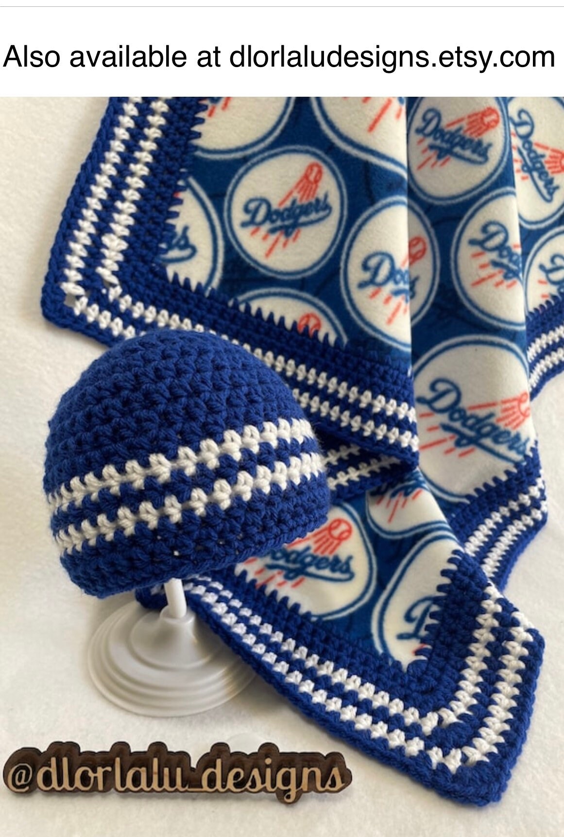 LA Dodger Baby Blanket, Los Angeles Dodgers Blanket and Beanie Gift Set