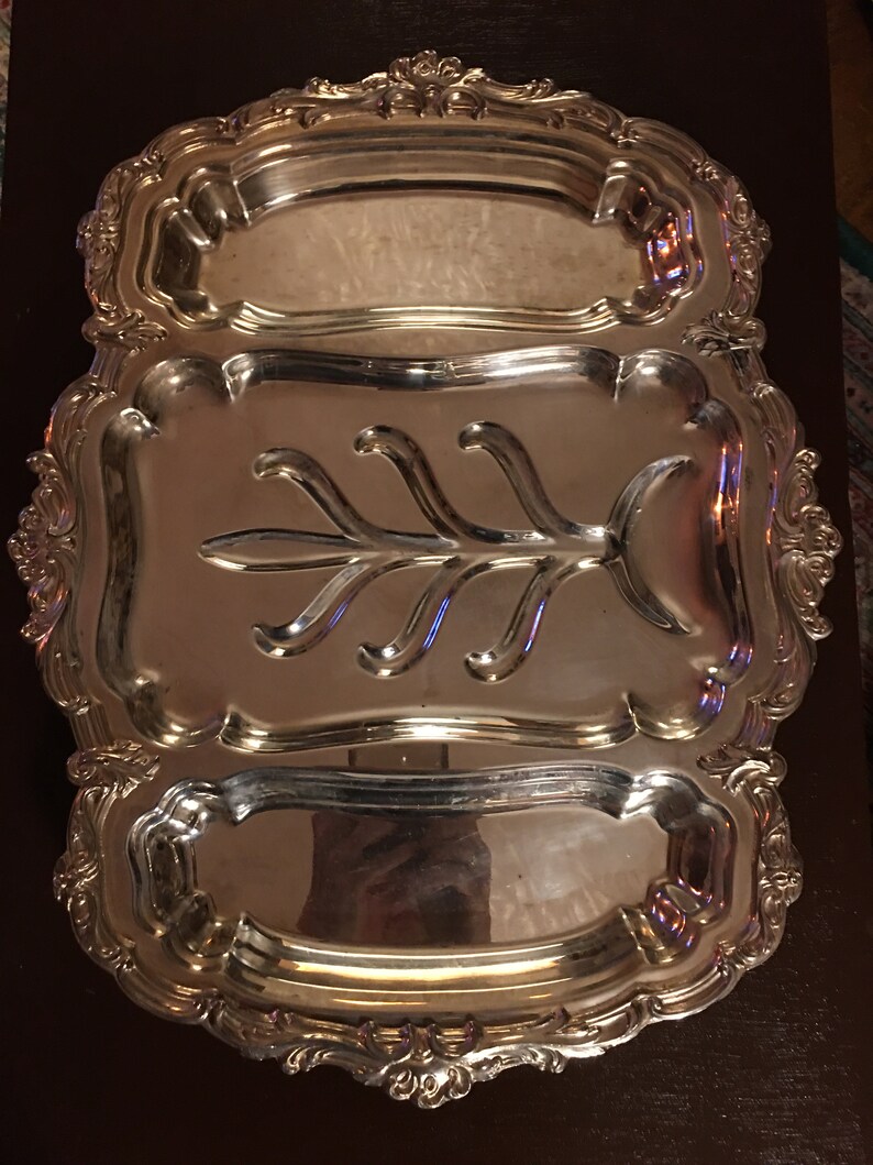 Vintage Sheridan Silver on Copper Meat Tray Etsy