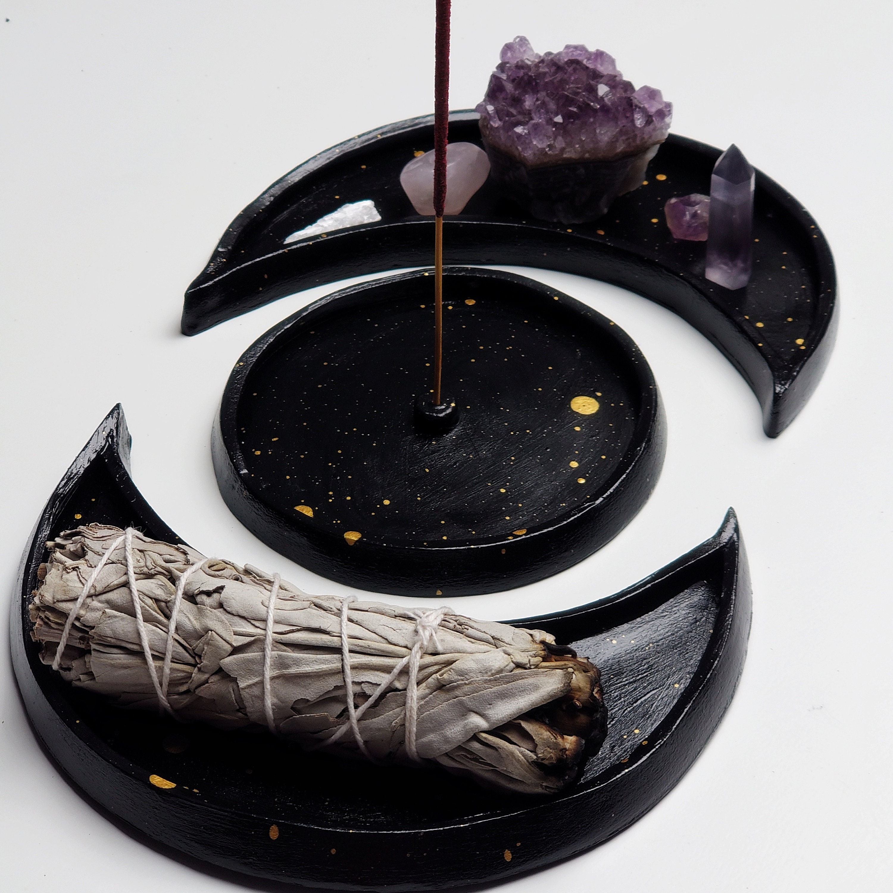 Triptyque Porte-Encens Lune