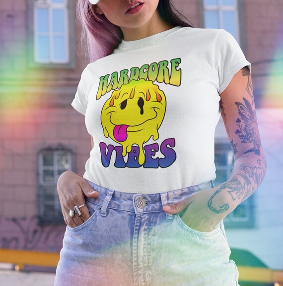 HARDCORE VIBES Rave Aesthetic Rave Outfit Women's Shirt | Etsy