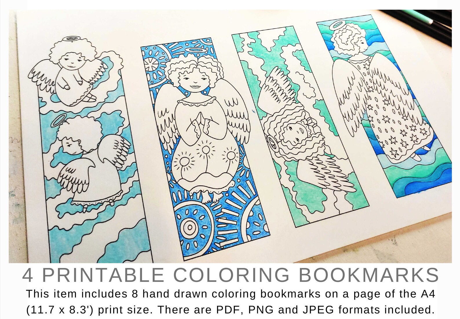 Printable Angel Bookmarks to Color, Cute Angel Coloring Pages for ...