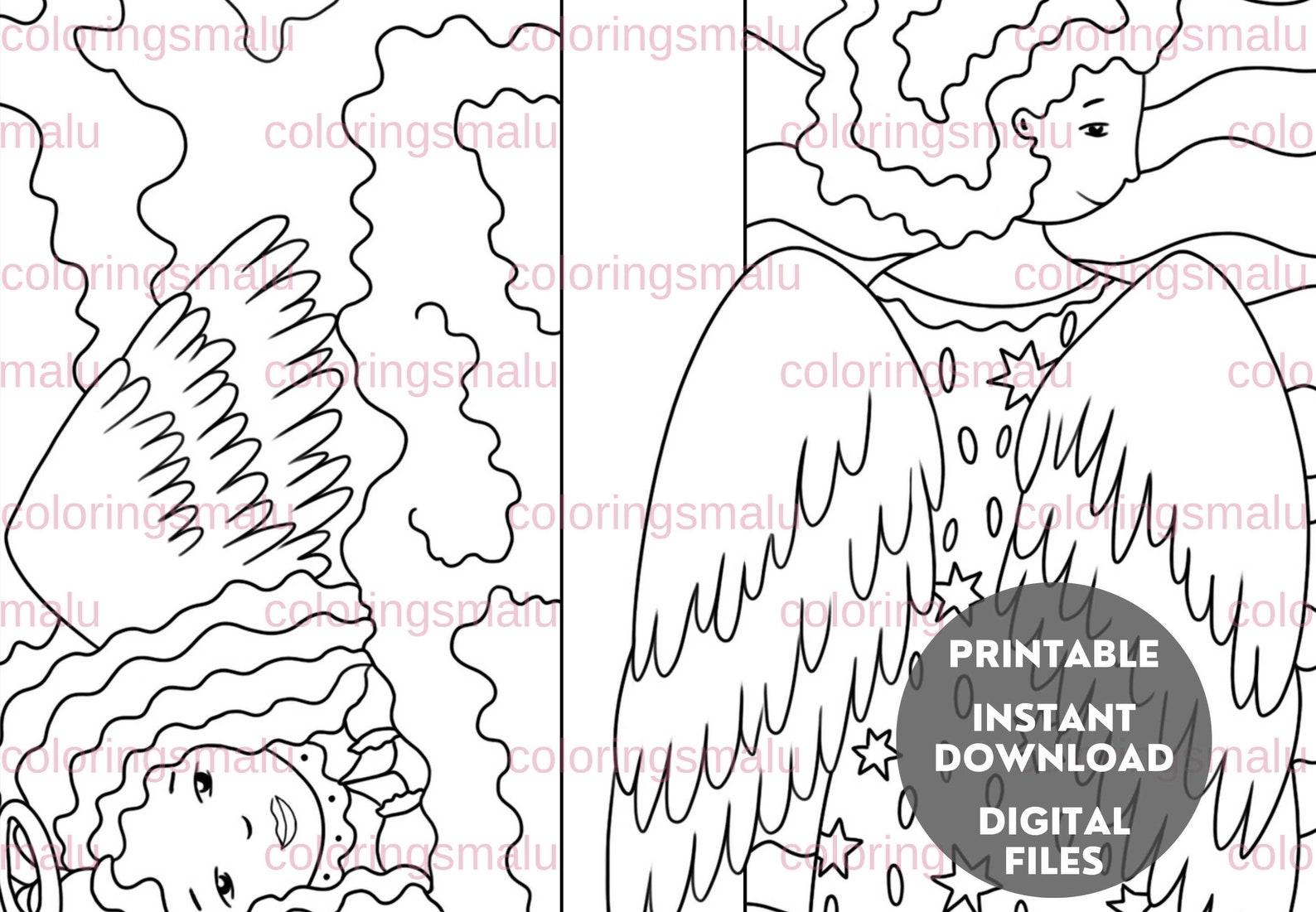 Printable Angel Bookmarks to Color, Cute Angel Coloring Pages for ...