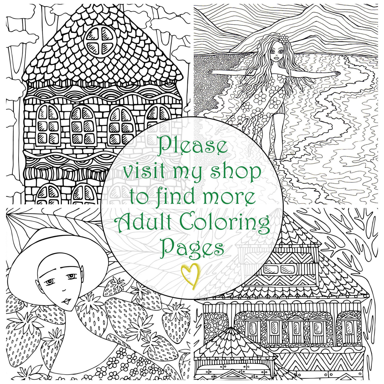 Magic Forest Adult Coloring Page Printable / Magic Holiday - Etsy