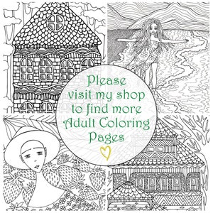 Magic Forest Adult Coloring Page Printable / Magic Holiday - Etsy
