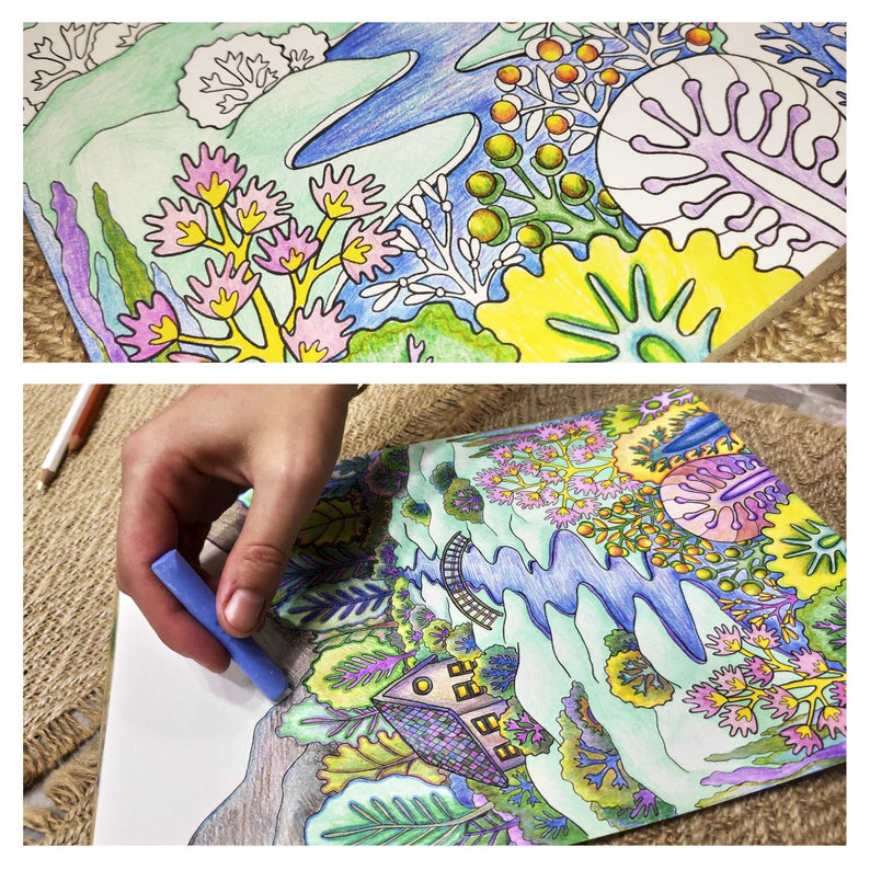 Magic Forest Adult Coloring Page Printable / Magic Holiday - Etsy