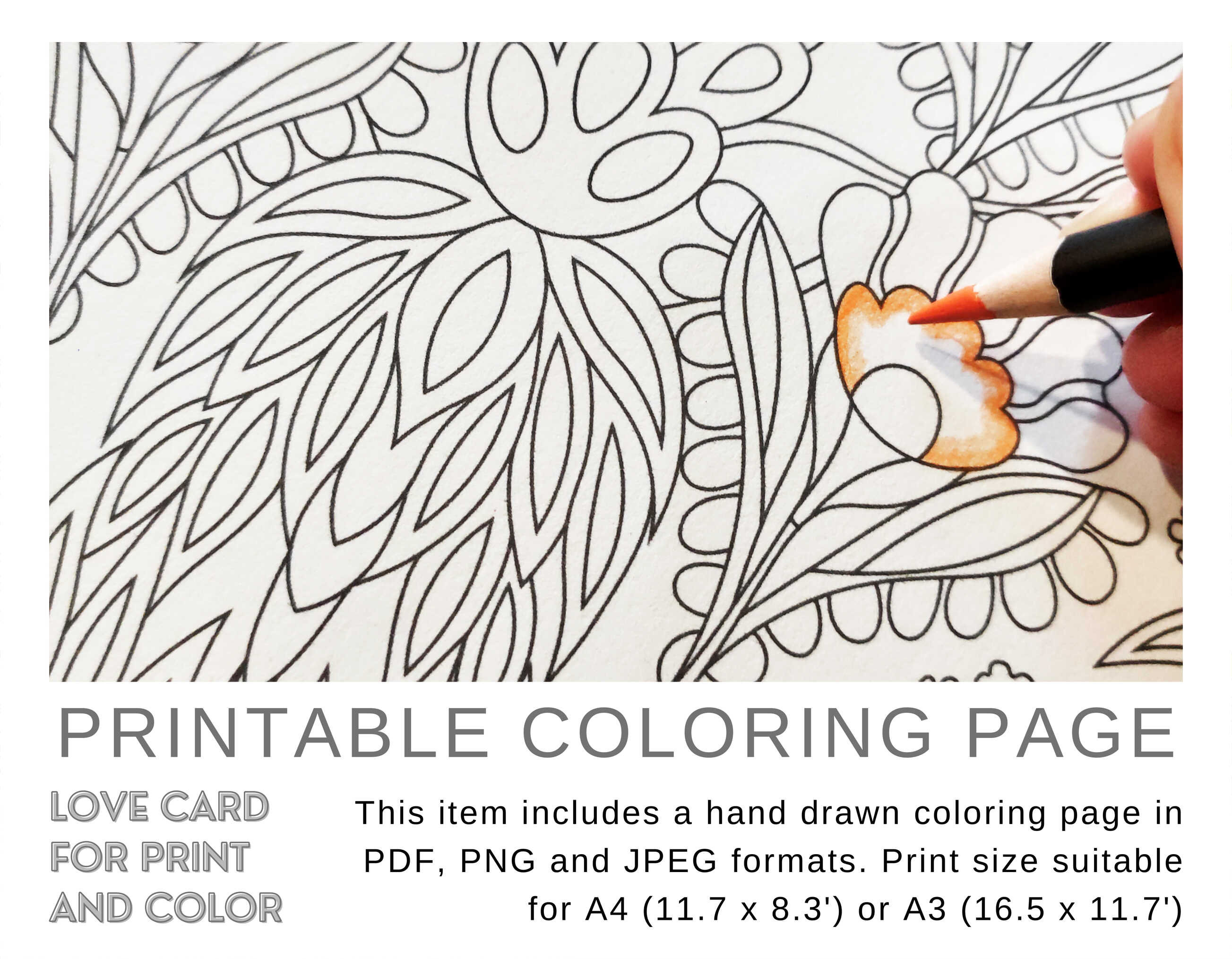 I Love You Adult Coloring Pages Printable / Valentines - Etsy