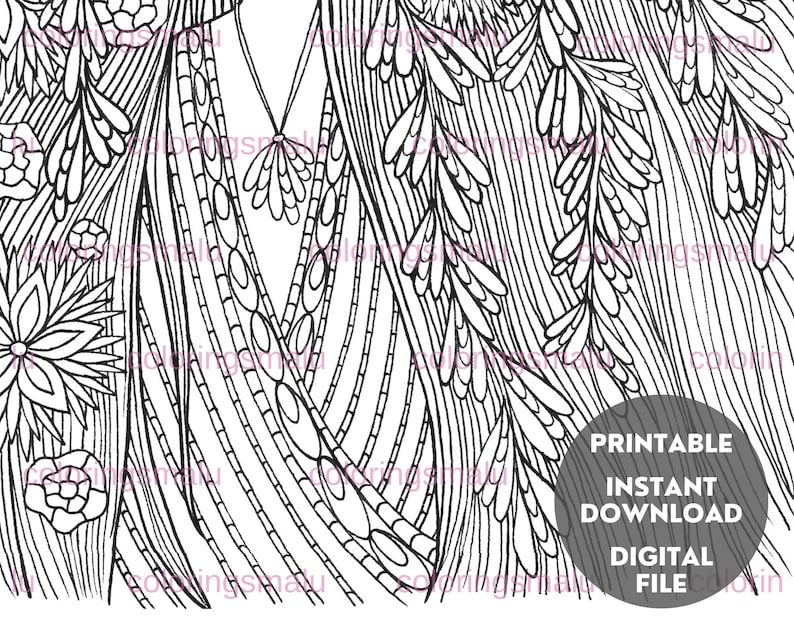 Mavka Printable Fairy Girl Coloring Page for Adult Spring - Etsy