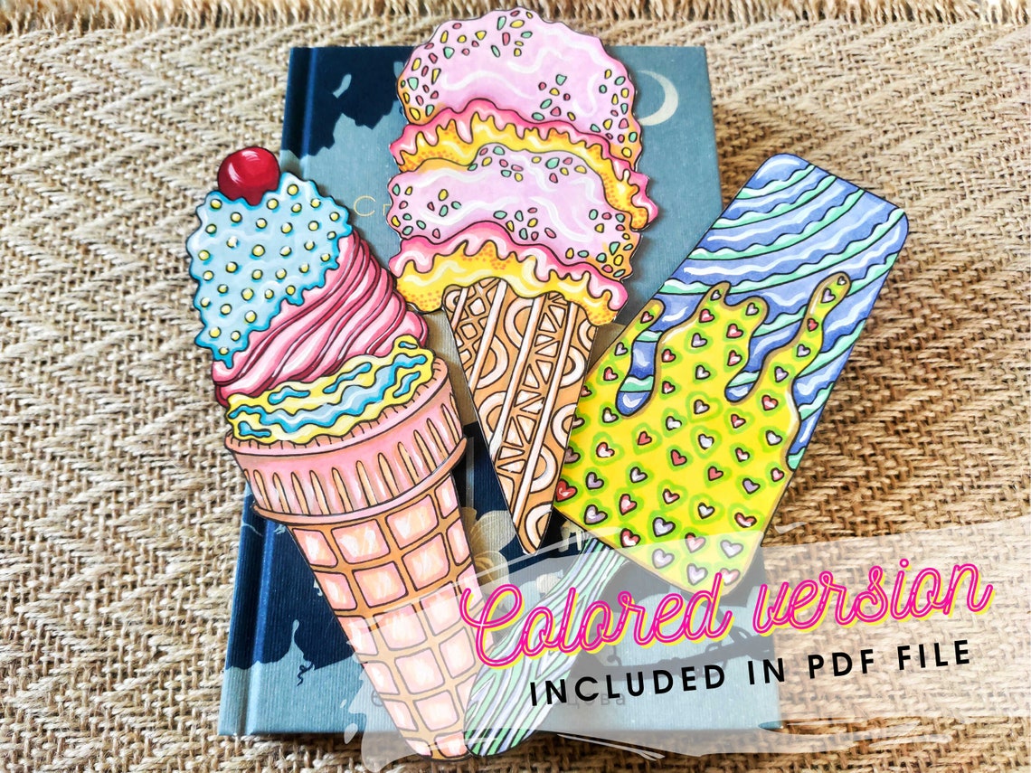 Printable Ice Cream Coloring Page for Adults and Kids Cute - Etsy