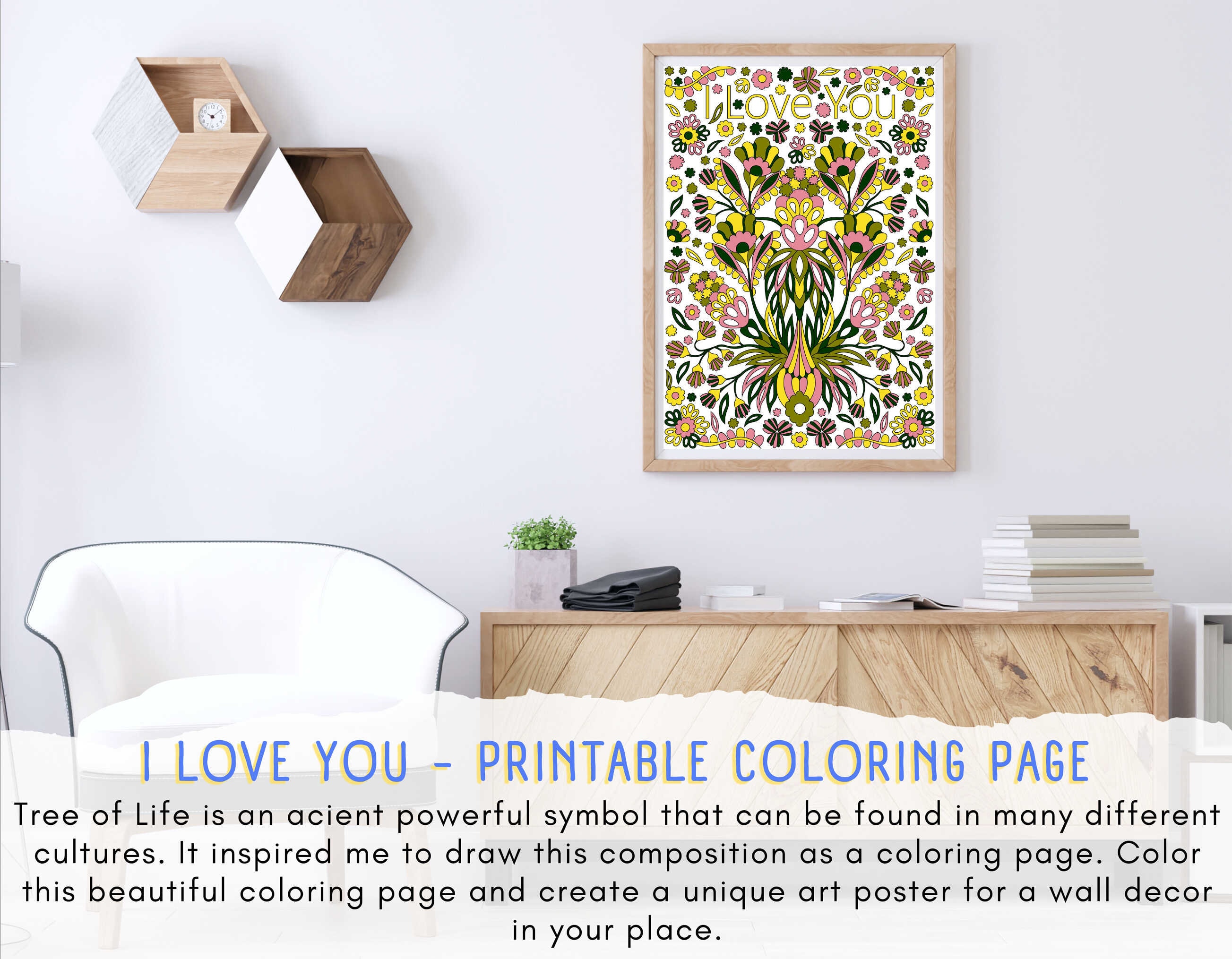 I Love You Adult Coloring Pages Printable / Valentines - Etsy