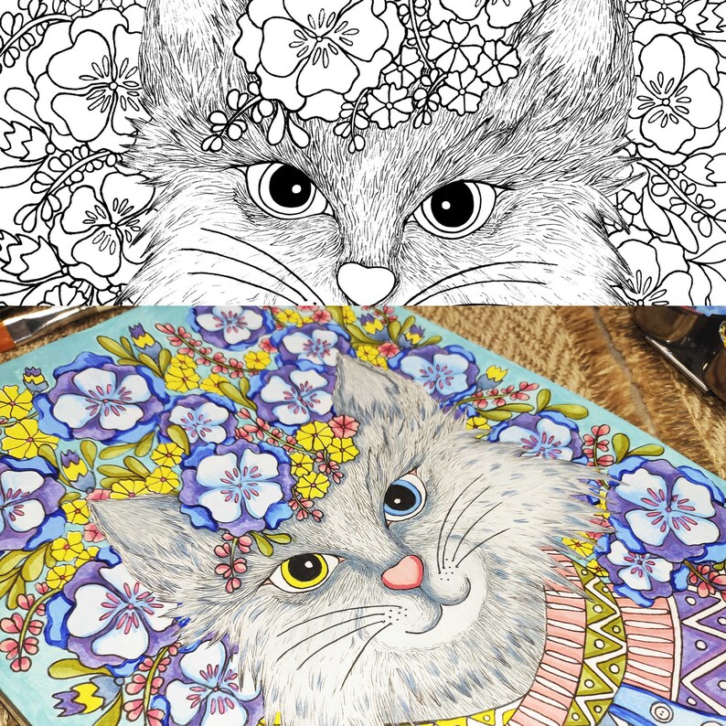 Anthropomorphic Cat Adult Coloring - Il 794xN.4028929762 C361 