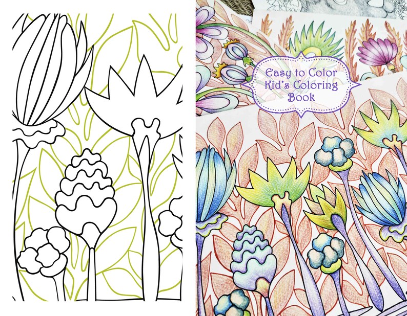Flower Coloring Book PDF Printable Adult Coloring Pages - Etsy