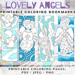 Printable Angel Bookmarks to Color, Cute Angel Coloring Pages for ...