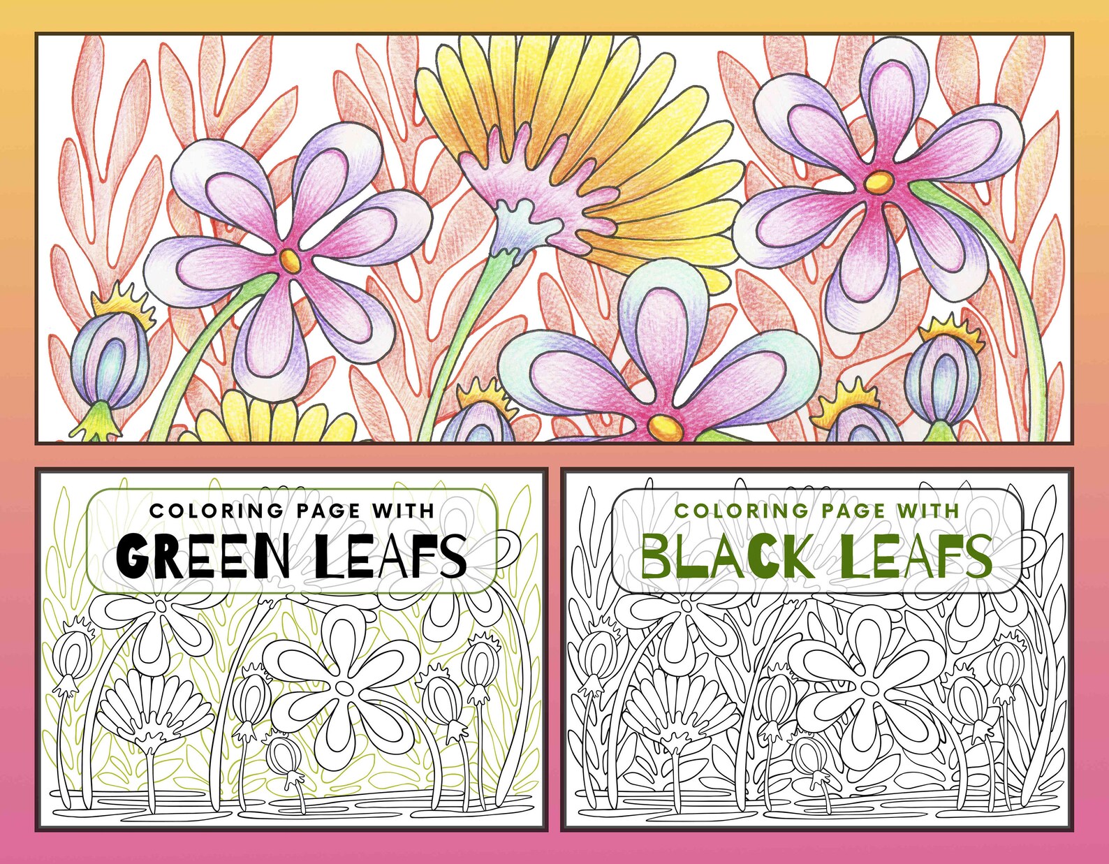 Flower Coloring Book PDF Printable Adult Coloring Pages - Etsy