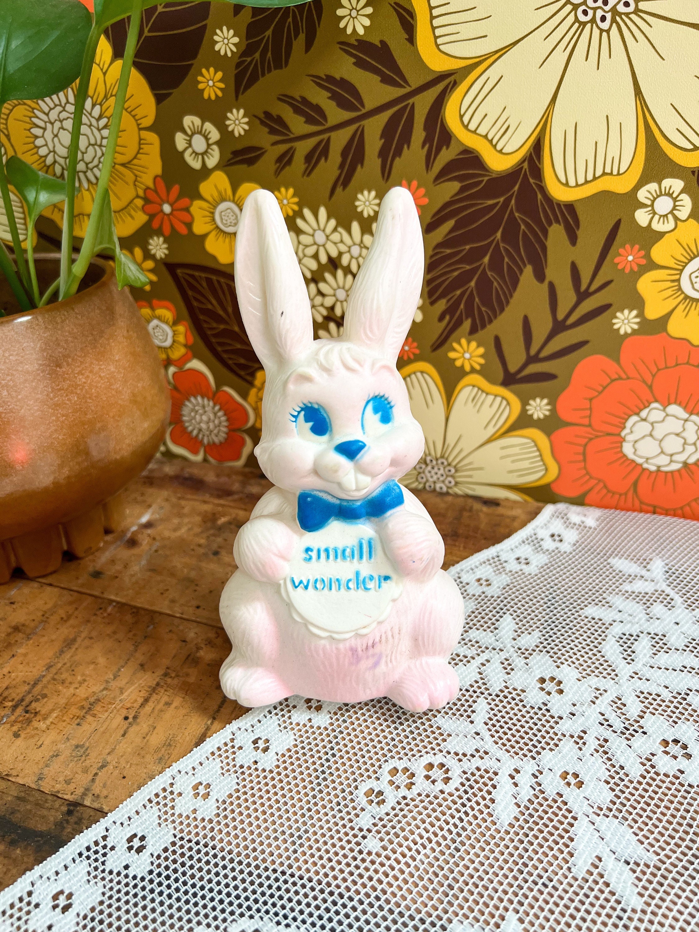 Vintage Girl Bunny Rabbit Easter Soft Rubber Squeeze Toy Dreamland
