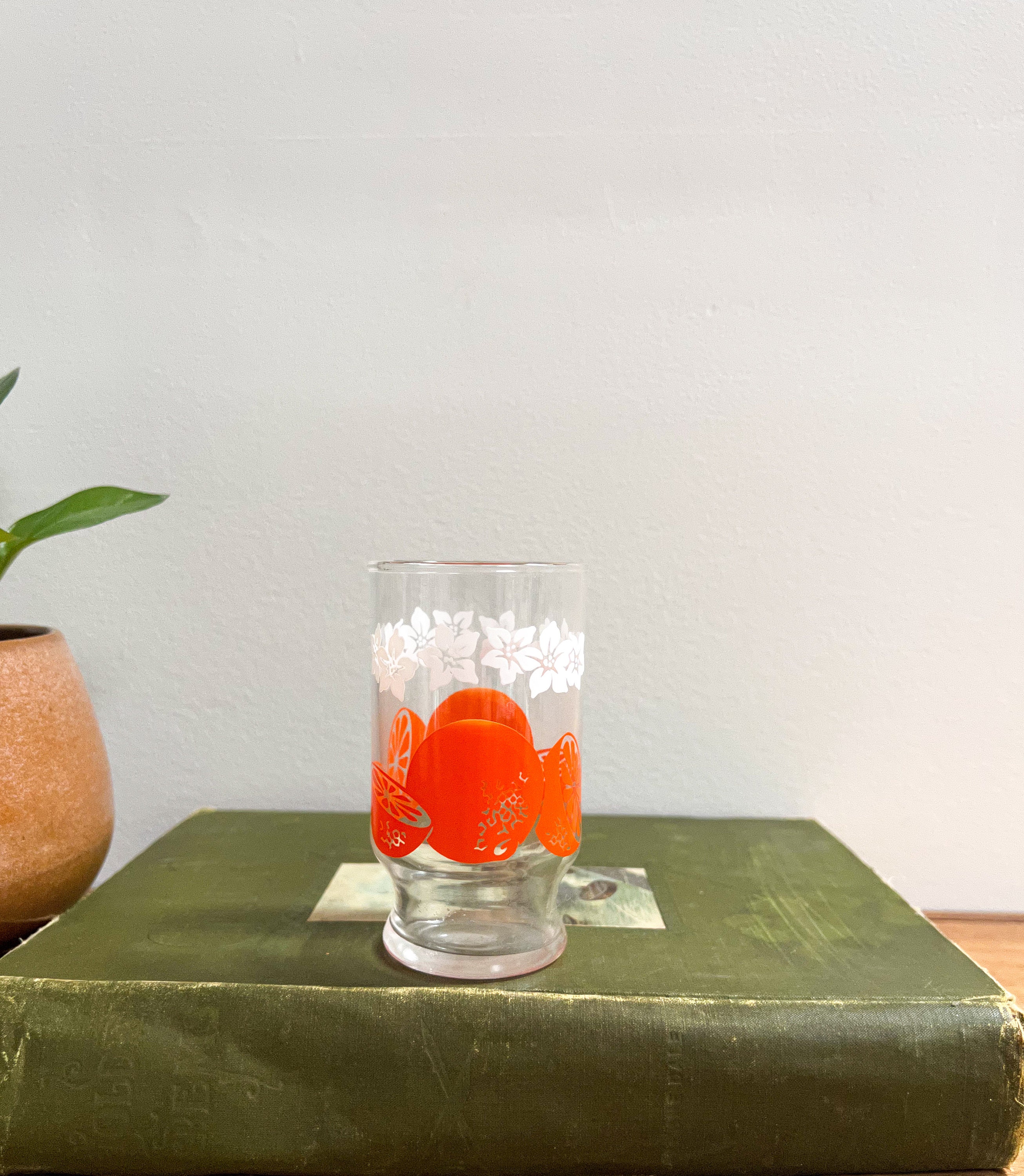 Vintage Libbey Orange Juice Glass Oranges and White Flowers Etsy