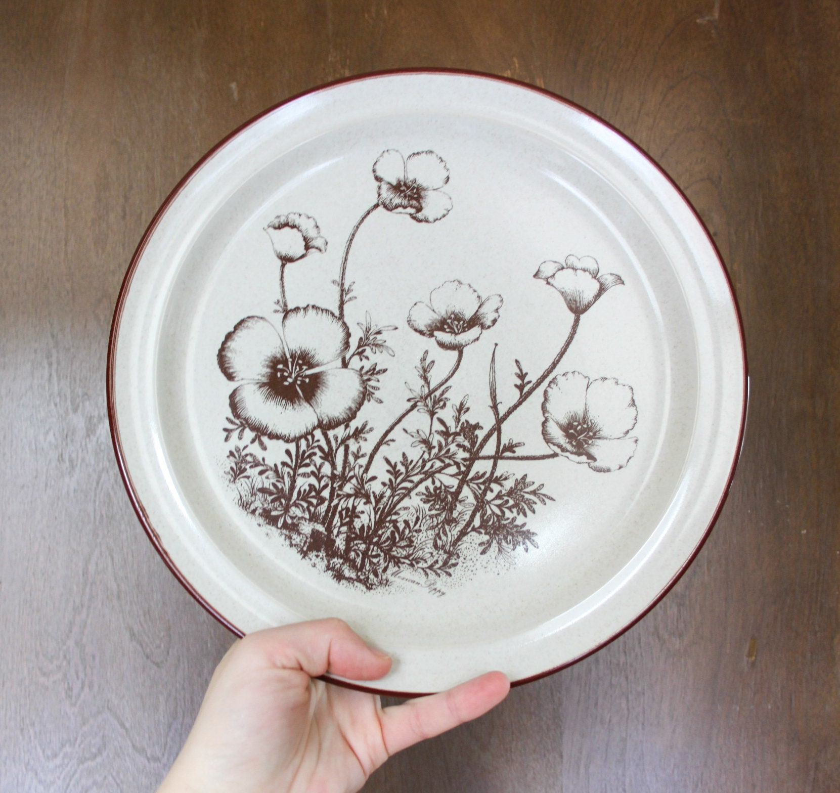 Noritake Stoneware Desert Flowers Dinner Plate Mexican Poppy Etsy