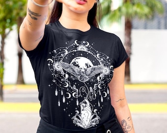 Black T-Shirt Magical Raven Moon Child Unisex Shirt, Gift For Women and Men, Crow Moon Shirt