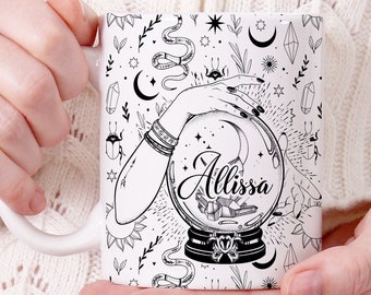 Witchy Personalized Coffee Mug | Custom Magick Mug | Boho Wiccan Mug | Spiritual Mug | Celestial Coffee Mug | Moon Coffee Mug | Pagan Mug