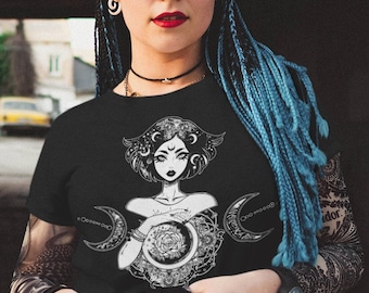 Triple Moon Goddess Witchy Shirt Women T-Shirt