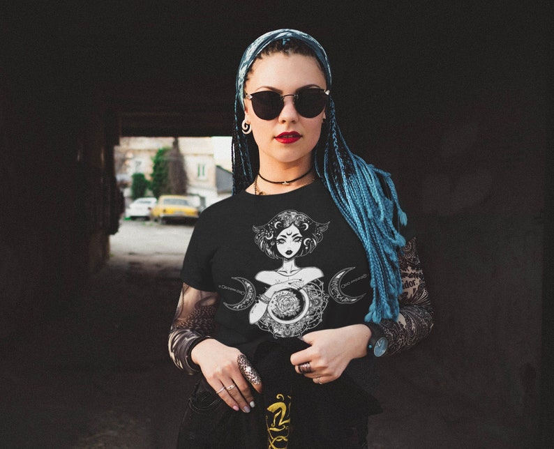 Triple Moon Goddess Witchy Shirt Women T-Shirt