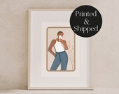 Selfie in Mirror, PRINTED MAILED, Boho Decor, Boho Girl, Fashion Print, Fashion Wall Art, Good Vibes Only, Minimalist Wall Art