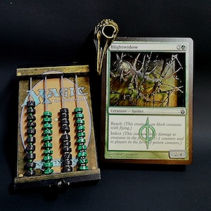 3D alter of Blightwidow with poison counter abacus