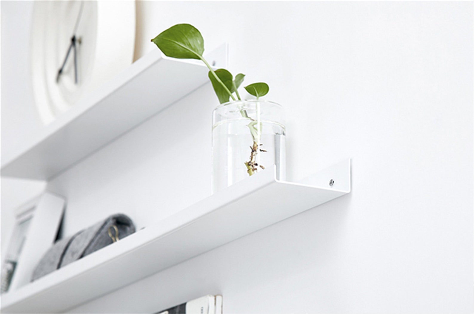 White Metal Wall Shelf Solid Wall Shelf Wall Partition Etsy