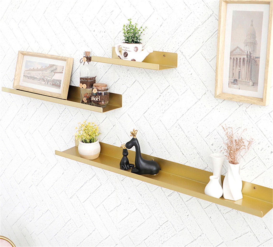 Gold Solid Wall Shelf Metal Wall Shelf Wall Partition Etsy