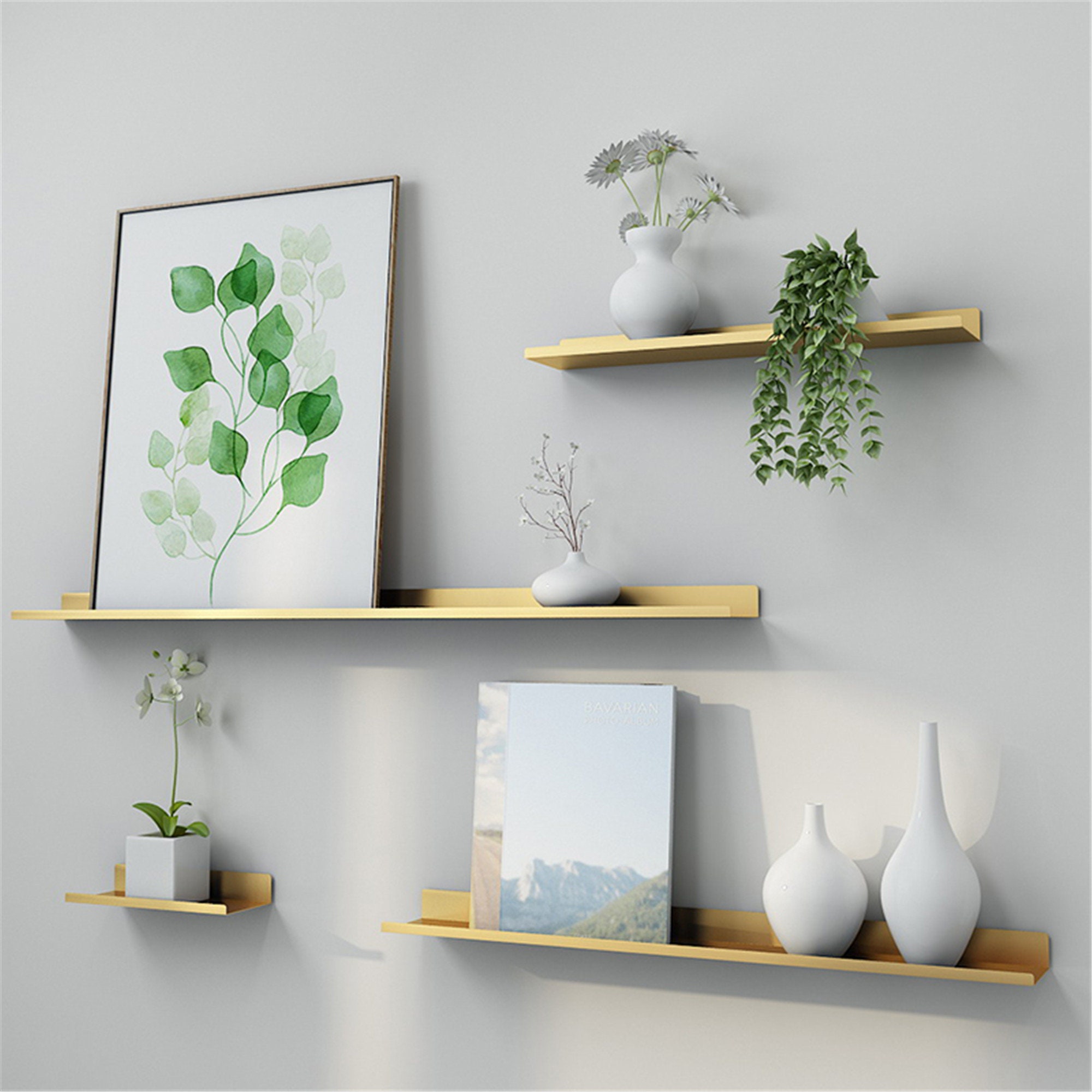 Gold Solid Wall Shelf Metal Wall Shelf Wall Partition Etsy