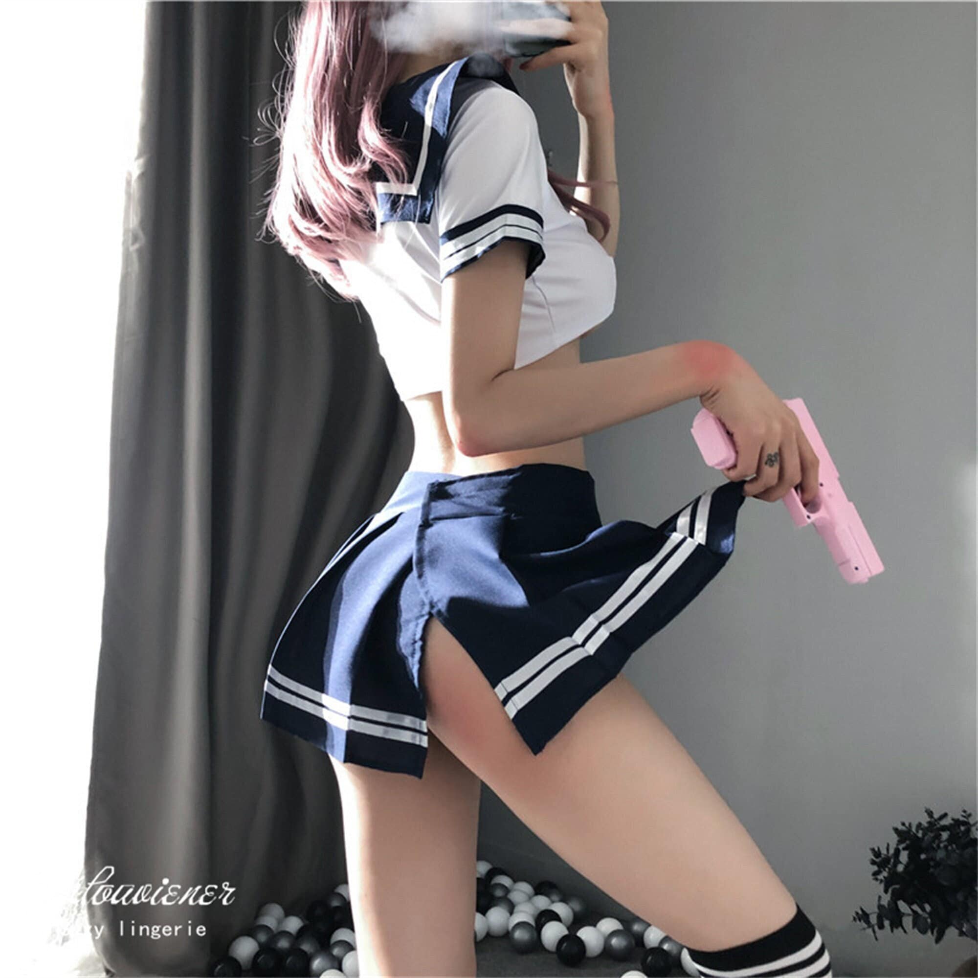 Sexy Cosplay Costume Women Schoolgirl Outfit Maid Dress Sailor
