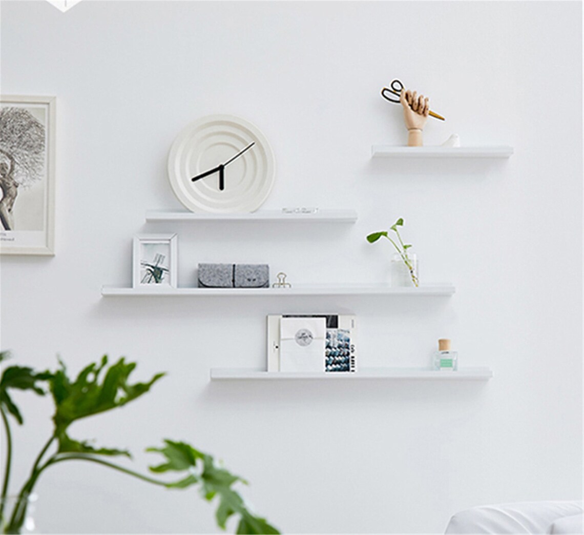 White Metal Wall Shelf Solid Wall Shelf Wall Partition Etsy